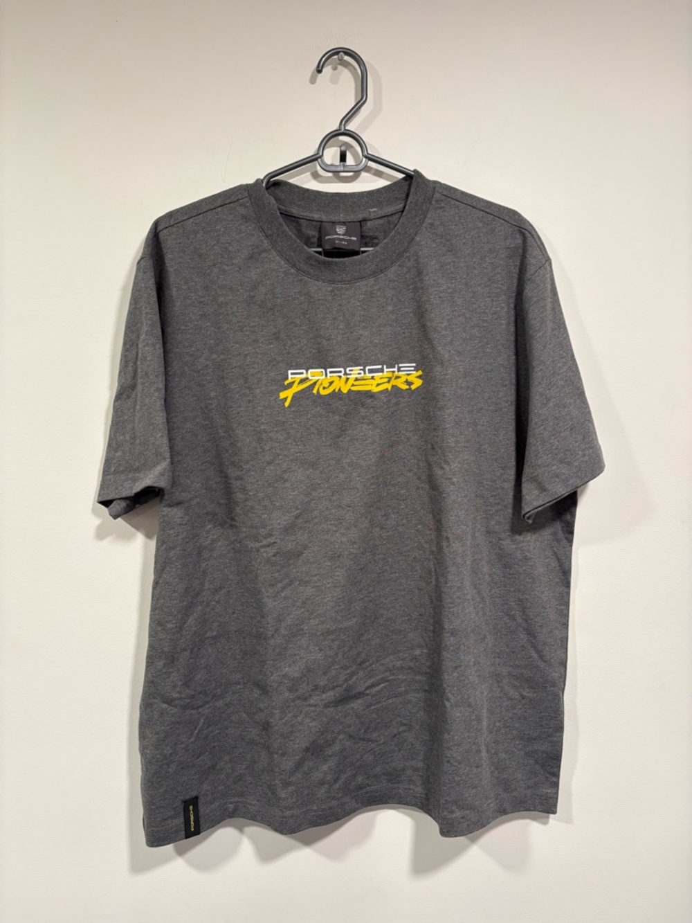 Porsche Design Charcoal Tee with Yellow Logo
